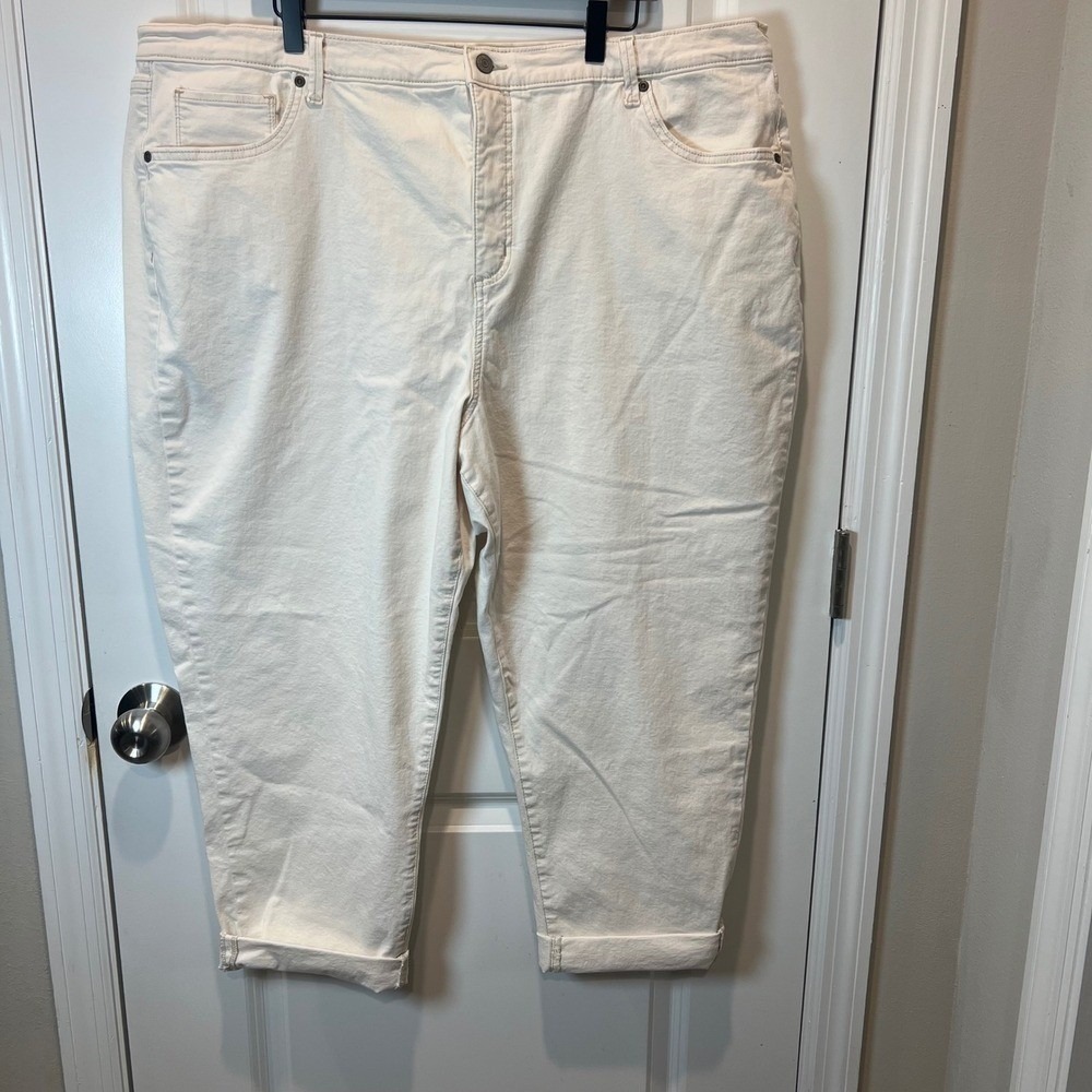 Sonoma Womens Boyfriend Jeans High Rise Cream 22W